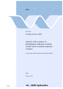 Analysis of the response of phytoplankton indicators in Dutch scenarios