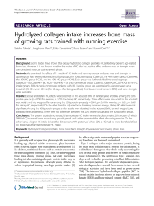 Hydrolyzed collagen intake increases bone mass Open Access