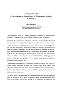 e-Diasporas Atlas Exploration and Cartography of Diasporas in Digital Networks Dana Diminescu