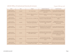 UNCW Office of Institutional Diversity &amp; Inclusion am Offerings 2008 Progr