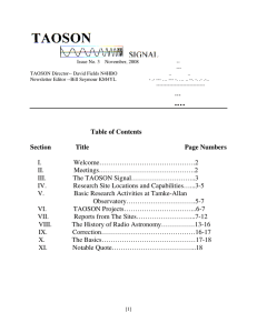 Issue No. 3    November, 2008   ... --- TAOSON Director-- David Fields N4HBO      ...