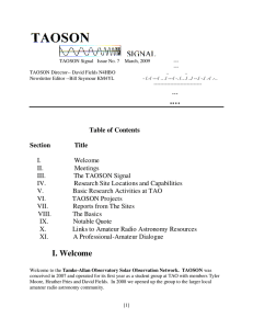 TAOSON Signal   Issue No. 7   ...  --- TAOSON Director-- David Fields N4HBO      ...