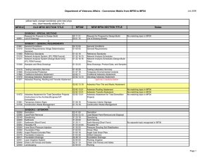 Department of Veterans Affairs - Conversion Matrix from MF95 to... MF04# NEW MF04 SECTION TITLE Notes