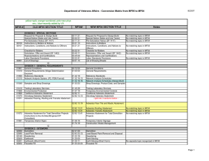 Department of Veterans Affairs - Conversion Matrix from MF95 to... MF04# NEW MF04 SECTION TITLE Notes