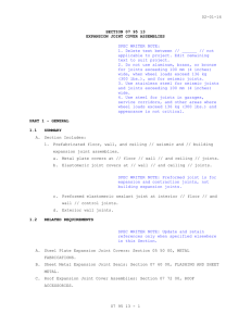 02-01-16 SECTION 07 95 13 EXPANSION JOINT COVER ASSEMBLIES