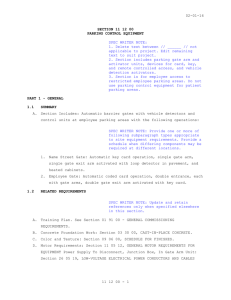 02-01-16 SECTION 11 12 00 PARKING CONTROL EQUIPMENT