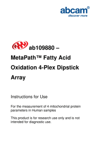 ab109880 – MetaPath™ Fatty Acid Oxidation 4-Plex Dipstick Array