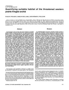 Quantifying suitable habitat of the threatened western prairie fringed orchid