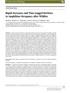 Rapid Increases and Time-Lagged Declines in Amphibian Occupancy after Wildfire Contributed Paper