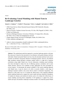 diversity Re-Evaluating Causal Modeling with Mantel Tests in Landscape Genetics