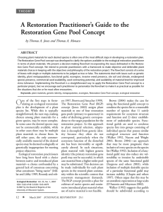 A Restoration Practitioner’s Guide to the Restoration Gene Pool Concept ABSTRACT