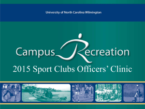 2015 Sport Clubs Officers’ Clinic