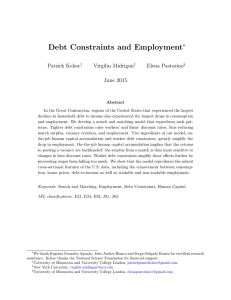 Debt Constraints and Employment ∗ Patrick Kehoe Virgiliu Midrigan