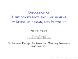 Discussion of ”Debt constraints and Employment&#34; by Kehoe, Midrigan, and Pastorino