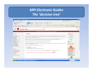 MPI Electronic Guides The ‘decision tree’
