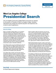 Presidential Search West Los Angeles College