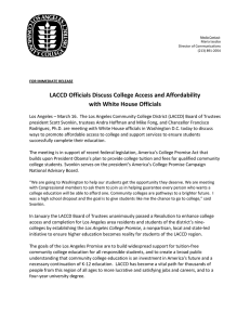 LACCD Officials Discuss College Access and Affordability with White House Officials