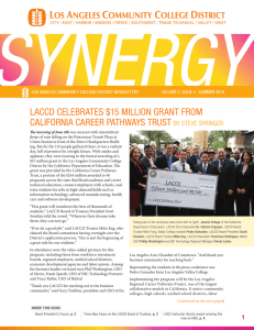 SYNERGY LACCD CELEBRATES $15 MILLION GRANT FROM CALIFORNIA CAREER PATHWAYS TRUST