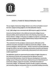 LACCD is a Finalist for National Bellwether Award