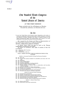 One Hundred Tenth Congress of the United States of America H. R. 6
