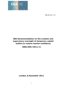 EBA Recommendation on the creation and supervisory oversight of temporary capital