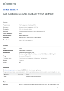 Anti-Apolipoprotein CII antibody (FITC) ab27610 Product datasheet Overview Product name