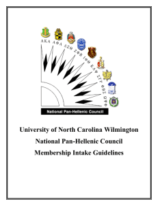 University of North Carolina Wilmington National Pan-Hellenic Council Membership Intake Guidelines