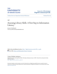Assessing Library Skills: A First Step to Information Literacy DigitalCommons@URI