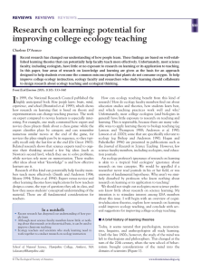Research on learning: potential for improving college ecology teaching REVIEWS