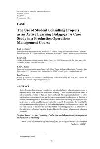 The Use of Student Consulting Projects Study in a Production/Operations