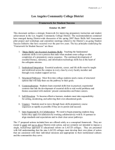 Los Angeles Community College District Framework for Student Success