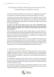 Press Release of Banco de Portugal on the results of... comprehensive assessment of banks 1