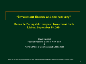 “Investment finance and the recovery”  Lisbon, September 5