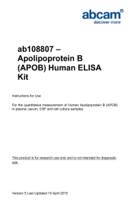 ab108807 – Apolipoprotein B (APOB) Human ELISA Kit