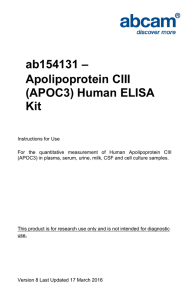 ab154131 – Apolipoprotein CIII (APOC3) Human ELISA Kit