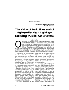 O Building Public Awareness The Value of Dark Skies and of
