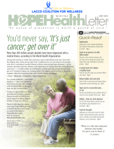 Health Letter ‘It’s just cancer; get over it’