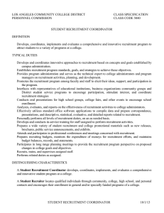 LOS ANGELES COMMUNITY COLLEGE DISTRICT CLASS SPECIFICATION PERSONNEL COMMISSION CLASS CODE 5040