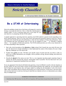 Strictly Classified  Be a STAR at Interviewing