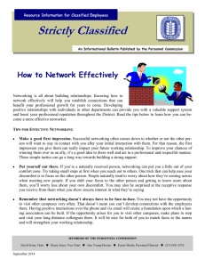 Strictly Classified  How to Network Effectively