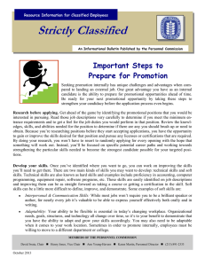 Strictly Classified  Important Steps to Prepare for Promotion