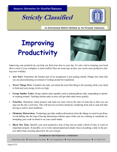Strictly Classified  Improving Productivity