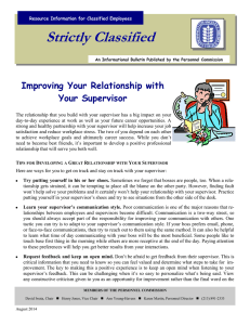 Strictly Classified  Improving Your Relationship with Your Supervisor