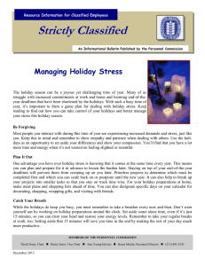 Strictly Classified  Managing Holiday Stress