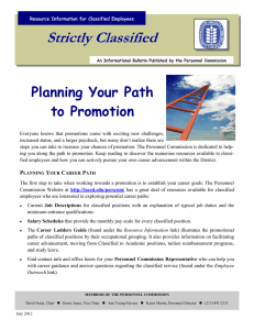 Strictly Classified  Planning Your Path to Promotion