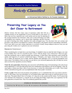 Strictly Classified  Preserving Your Legacy as You Get Closer to Retirement