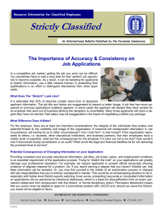 Strictly Classified  The Importance of Accuracy &amp; Consistency on Job Applications