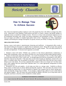 Strictly  Classified  How to Manage Time to Achieve Success