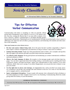 Strictly Classified  Tips for Effective Verbal Communication