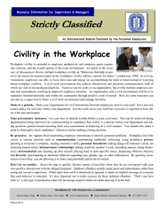 Strictly Classified Civility in the Workplace